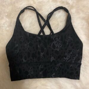 EUC Lululemon Energy Bra Longline - Black Camo - 4